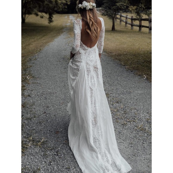 No brand Dresses & Skirts - Boho Rustic Trumpet Silhouette Wedding Dress